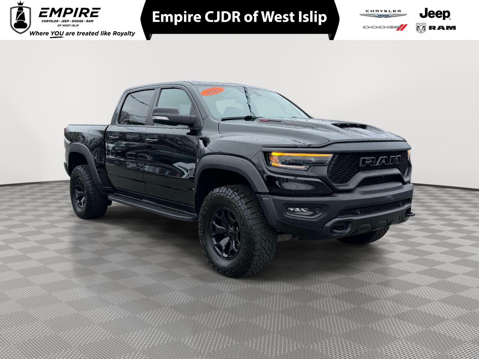 Diamond Black Crystal Pearlcoat 2021 RAM 1500 TRX Crew Cab 4WD Pickup Truck All-Wheel Drive 8-Speed Automatic
